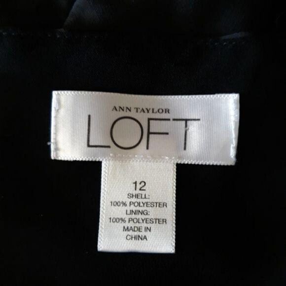 Loft Satin Surplice Empire Tie Back Scalloped Lace Scroll Cami Top Black Sz 12 - Picture 7 of 10